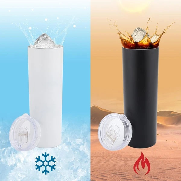 20oz Stainless Steel Double Wall Vacuum Insulated Tumblers With Lid And Straw For Hot Cold Drinks White