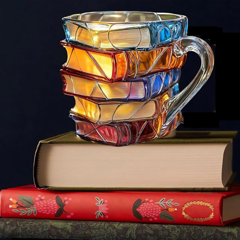 Coffee Cup High Borosilicate Artificial Painted Novelty Book Cup Mug