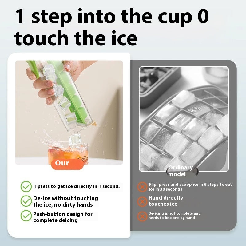 Food Grade Ice Cube Maker Handle Tray with Handle & Storage Box – Household Ice Mold for Drinks, Cocktails, and Summer Refreshments
