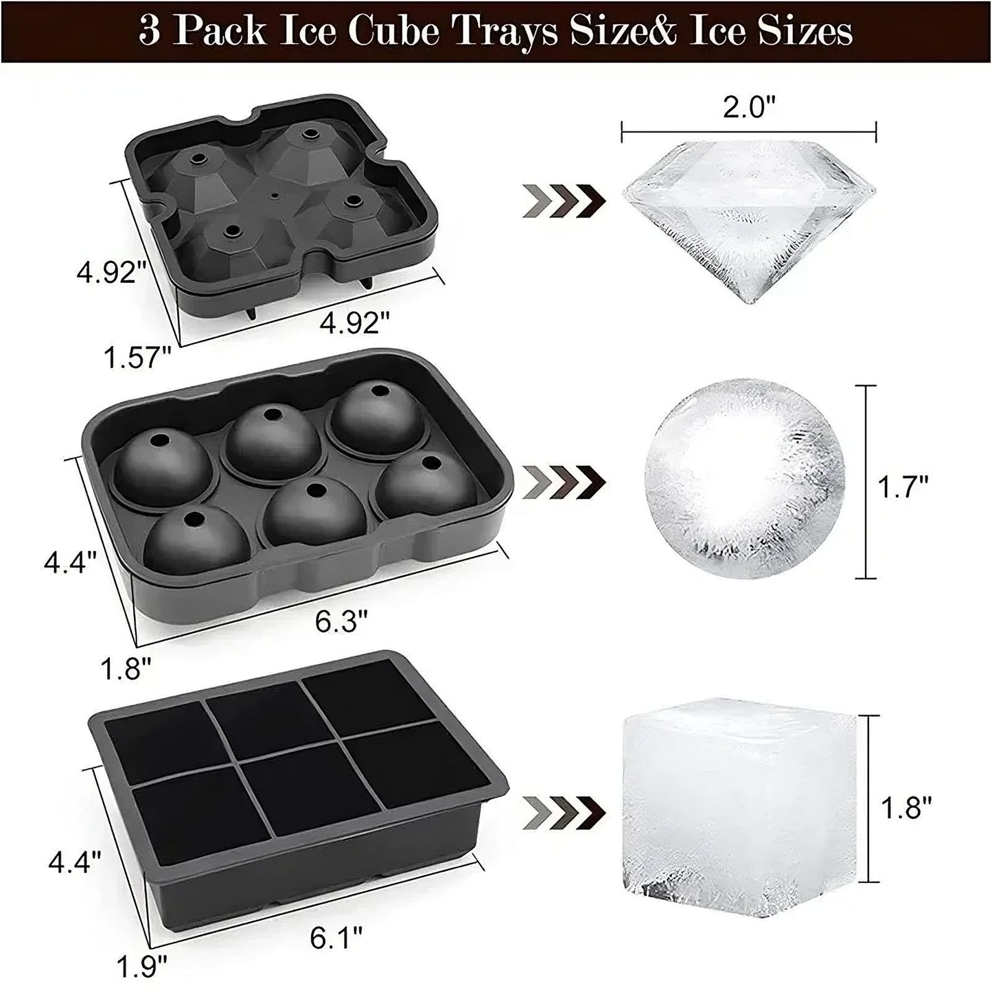 Silicone Ice Ball Mold Tray – Large Round Ice Maker for Whiskey, Cocktails, Soft Drinks & Summer Beverages – Kitchen Utensil for Perfect Chill
