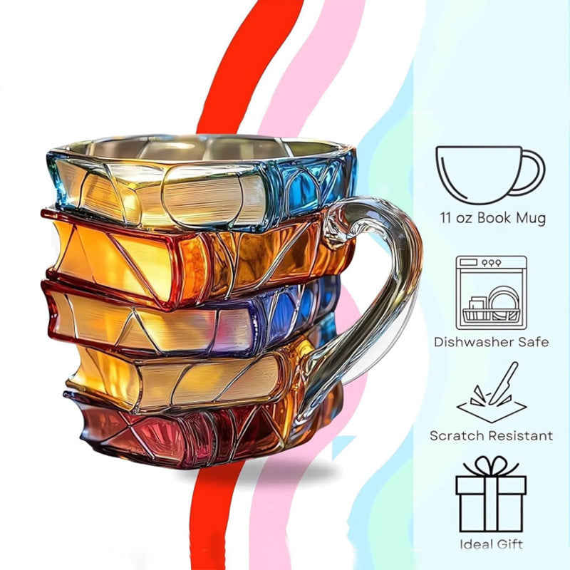 Coffee Cup High Borosilicate Artificial Painted Novelty Book Cup Mug
