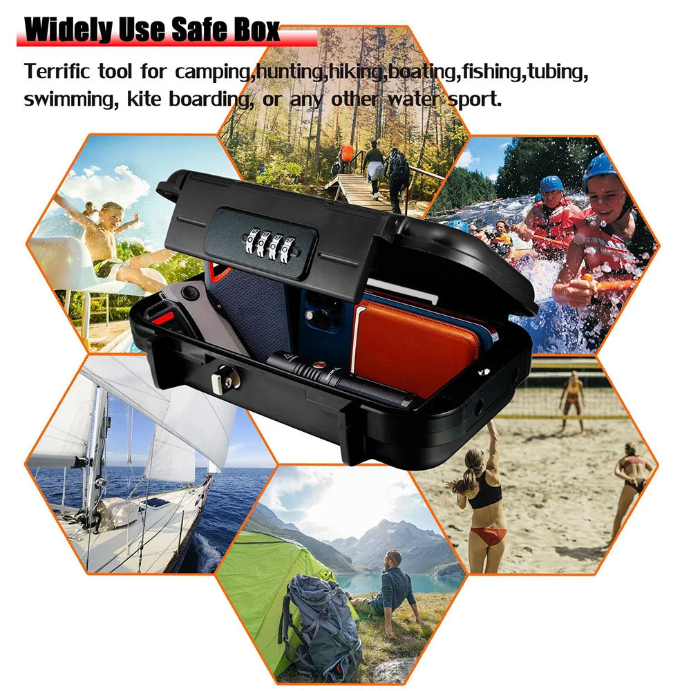 Portable Travel Safe Lockbox – Waterproof Anti-Theft Mini Security Case for Valuables