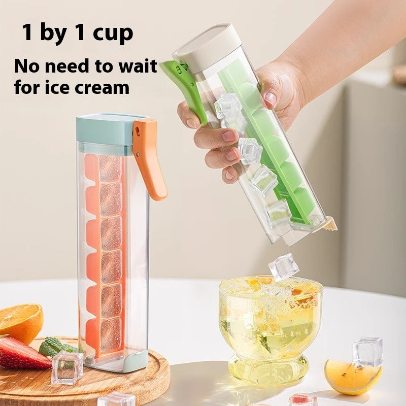 Food Grade Ice Cube Maker Handle Tray with Handle & Storage Box – Household Ice Mold for Drinks, Cocktails, and Summer Refreshments
