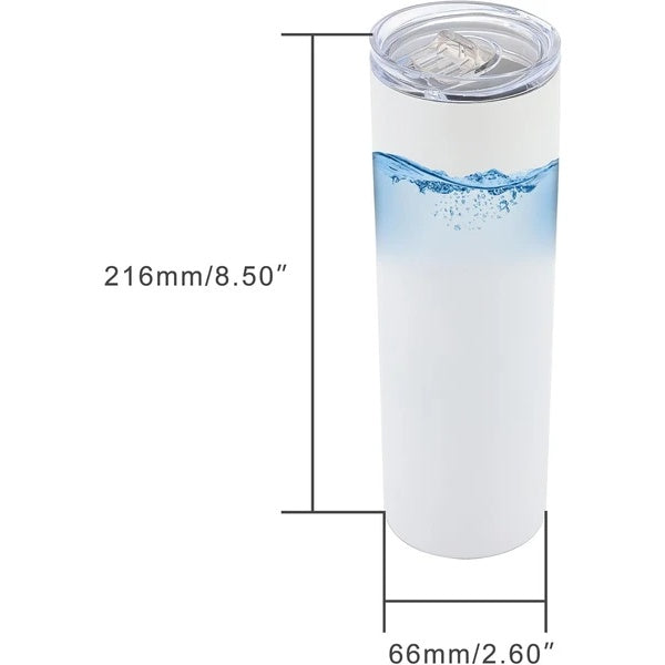 20oz Stainless Steel Double Wall Vacuum Insulated Tumblers With Lid And Straw For Hot Cold Drinks White