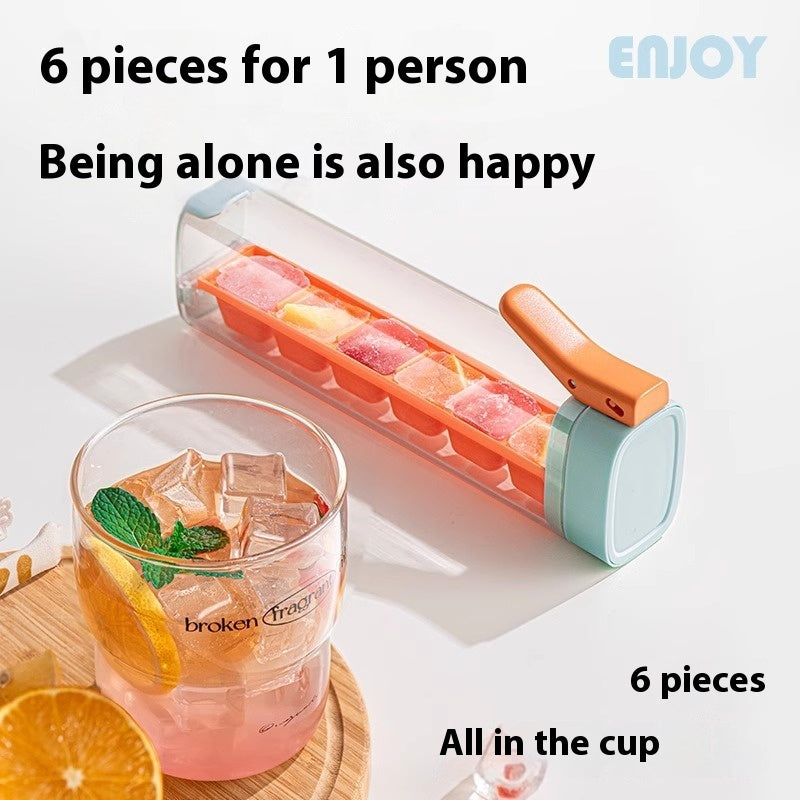 Food Grade Ice Cube Maker Handle Tray with Handle & Storage Box – Household Ice Mold for Drinks, Cocktails, and Summer Refreshments