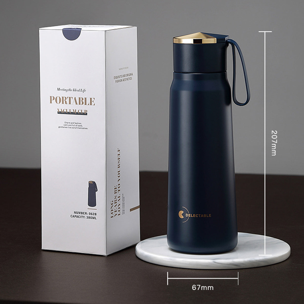 Stainless steel vacuum flask with handle