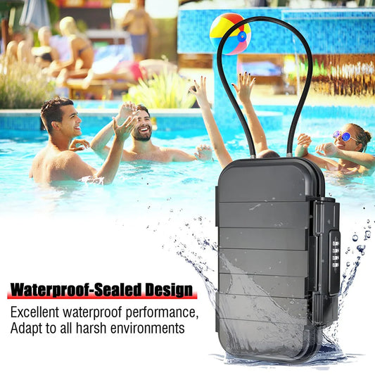 Portable Travel Safe Lockbox – Waterproof Anti-Theft Mini Security Case for Valuables
