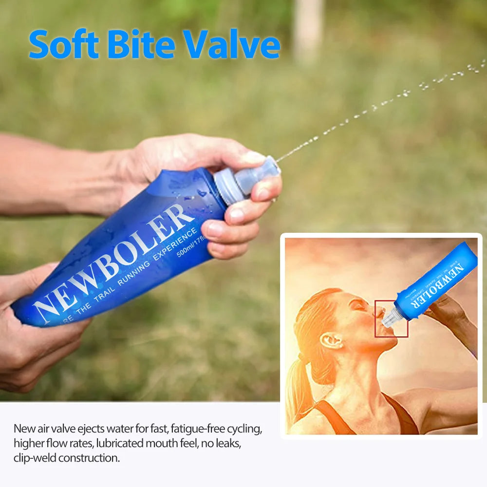 Collapsible Soft Flask Water Bottle – 250ml/500ml TPU-Free Hydration for Running, Vests, Waist Packs & Outdoor Sports