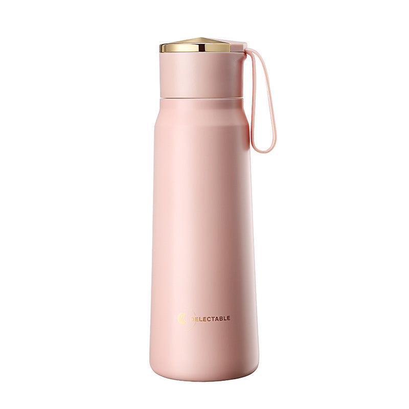 Stainless steel vacuum flask with handle