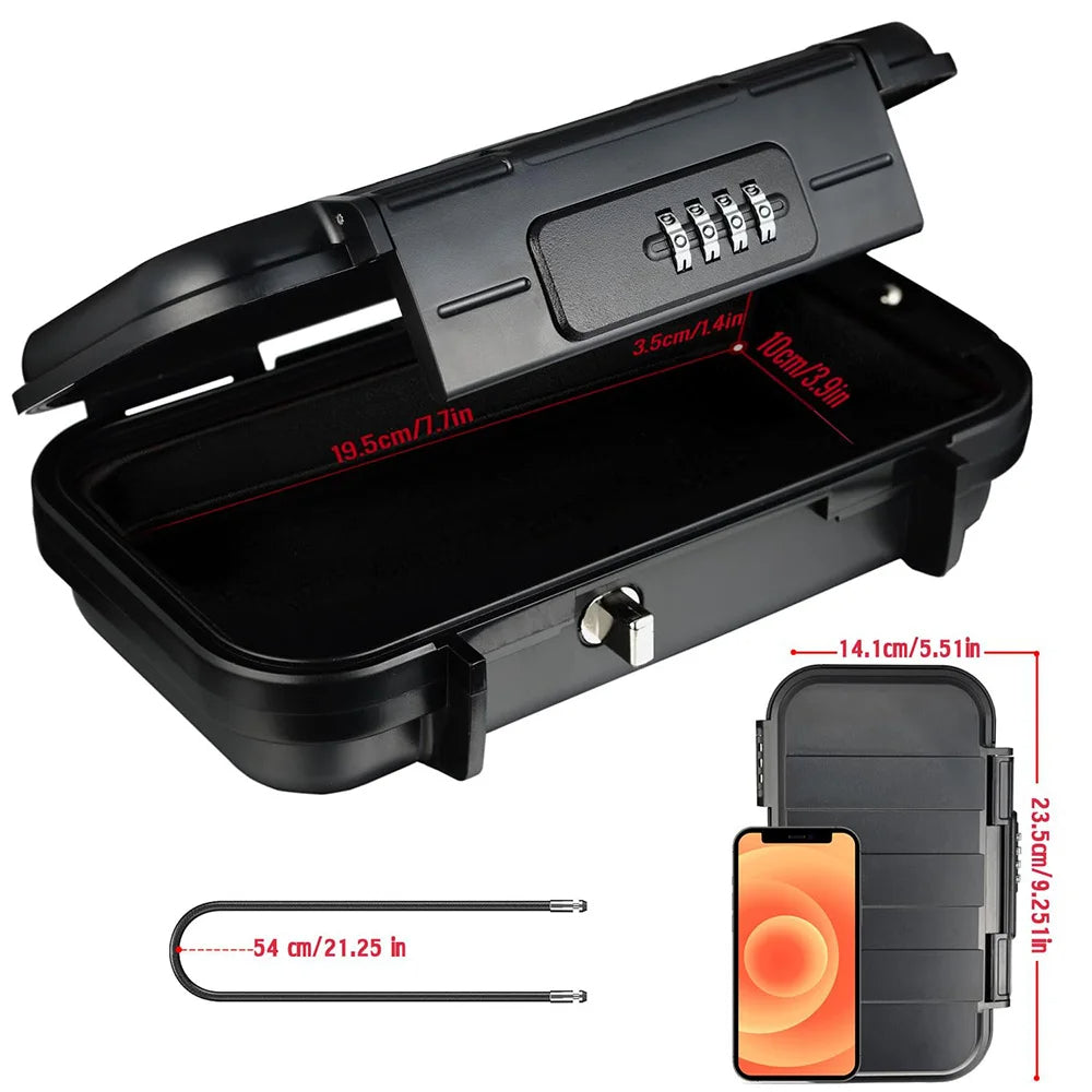 Portable Travel Safe Lockbox – Waterproof Anti-Theft Mini Security Case for Valuables