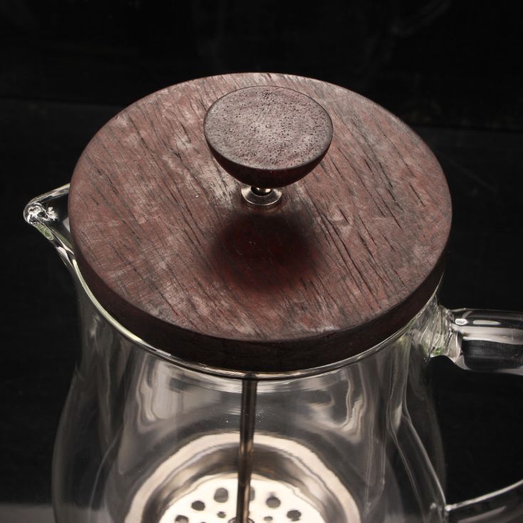 Rosewood Cover Double-layer Glass French Press French Filter Coffee Pot