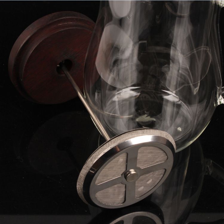 Rosewood Cover Double-layer Glass French Press French Filter Coffee Pot