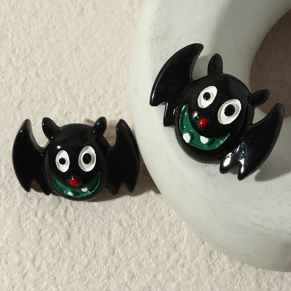 Compatible with Apple, Simulation Plastic Grimace Pumpkin Grim Reaper Ghost Festival Stud Earrings