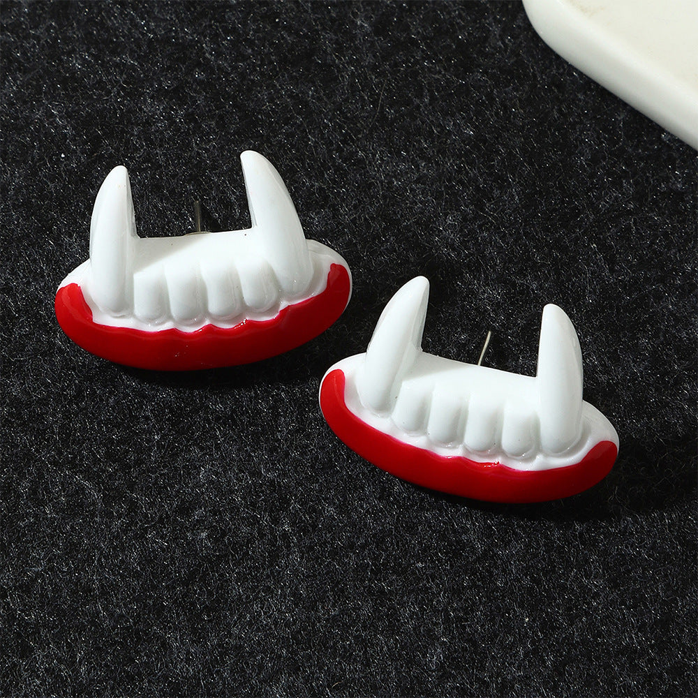 Compatible with Apple, Simulation Plastic Grimace Pumpkin Grim Reaper Ghost Festival Stud Earrings
